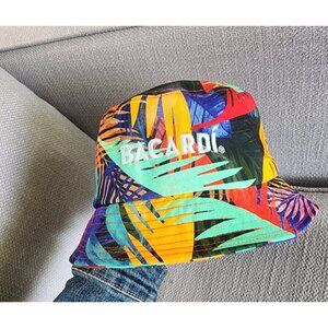 Bacardi Rum Bucket Hat - Adult Size Adjustable Palm Leaves Summer Beach
